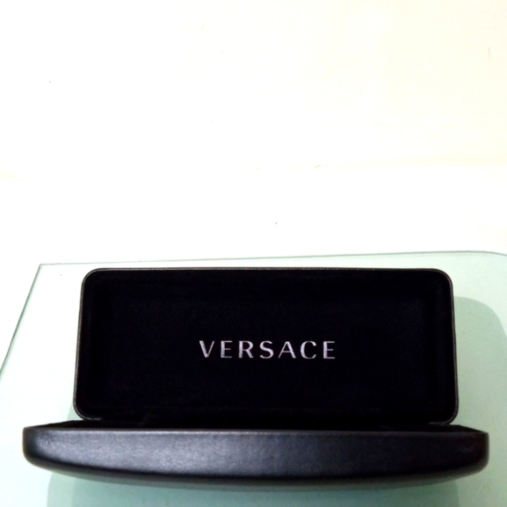 Versace Leather Eyeglasses/Sunglasses Case Black OS